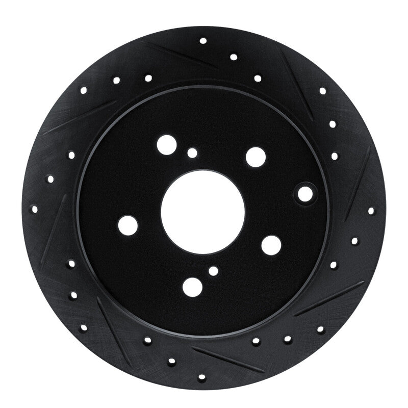 R1 Concepts R1 12-20 Toyota Mirai Rear Right Drilled & Slotted Black Brake Rotor