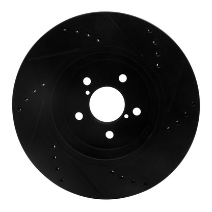 R1 Concepts R1 17-23 Subaru Crosstrek Front Left Drilled & Slotted Black Brake Rotor
