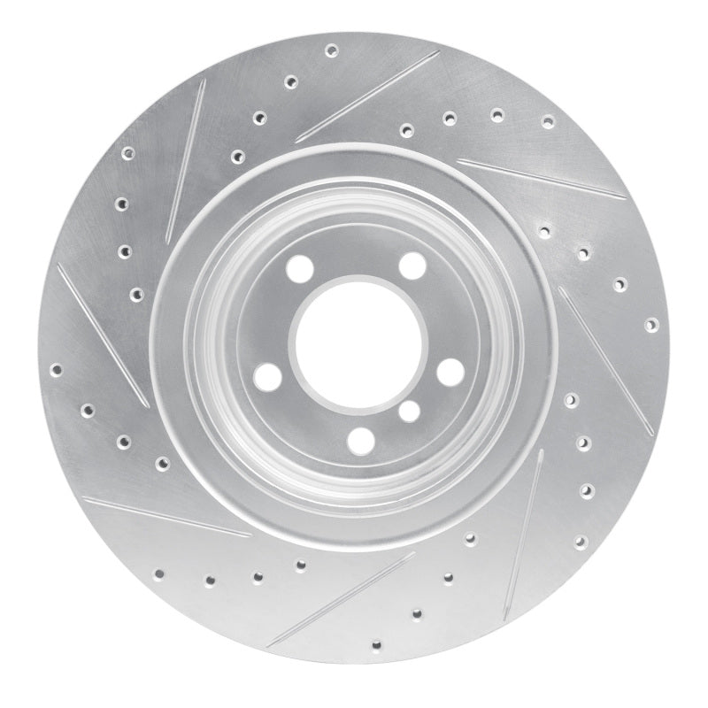 R1 Concepts R1 07-08 BMW ALPINA B7 Rear Right Drilled & Slotted Silver Brake Rotor