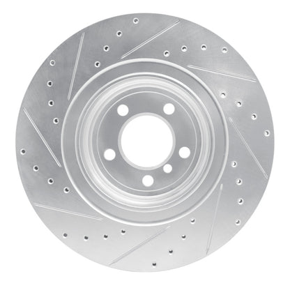 R1 Concepts R1 07-08 BMW ALPINA B7 Rear Right Drilled & Slotted Silver Brake Rotor