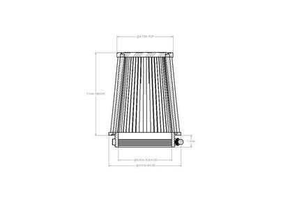 aFe POWER Universal Clamp-On Air Filter w/ D2 Dura-Dry Media - 4.5in F x 6in B x 4.75in T x 7in H