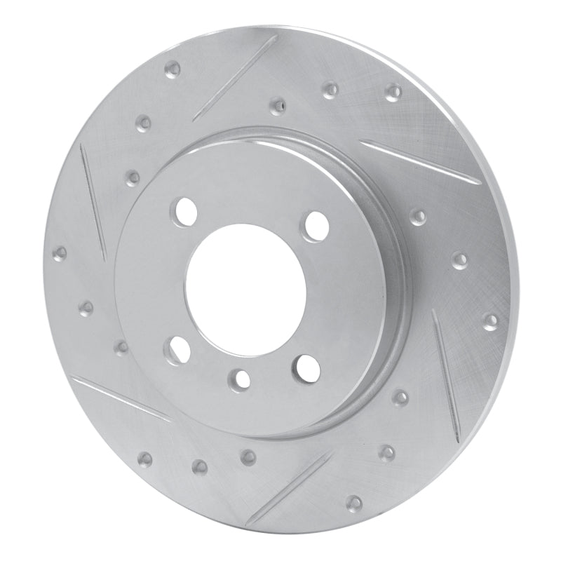 R1 Concepts R1 84-85 BMW 318I Front Left Drilled & Slotted Silver Brake Rotor