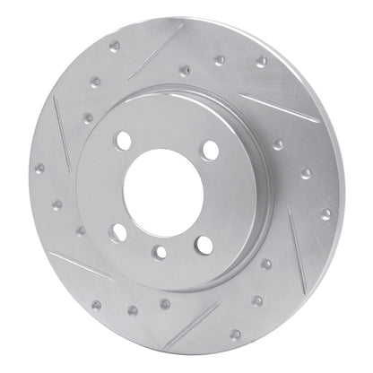 R1 Concepts R1 84-85 BMW 318I Front Left Drilled & Slotted Silver Brake Rotor