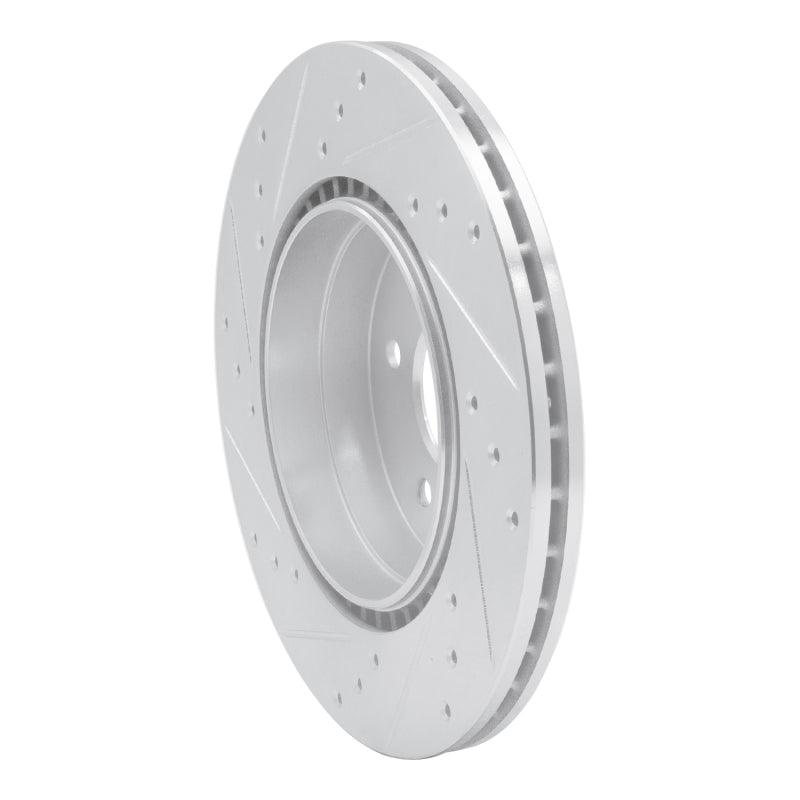R1 Concepts R1 1998-2009 Chrysler Crossfire Rear Right Drilled & Slotted Silver Brake Rotor