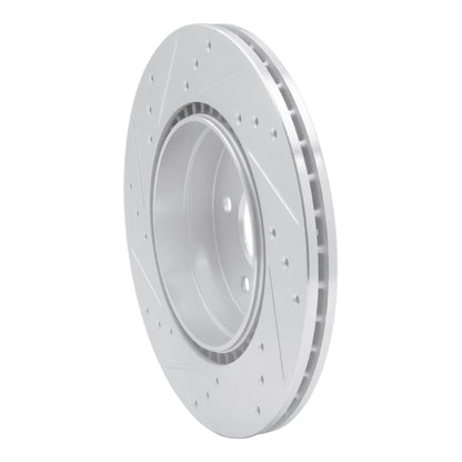 R1 Concepts R1 1998-2009 Chrysler Crossfire Rear Right Drilled & Slotted Silver Brake Rotor