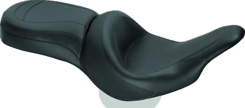 Mustang Motorcycle Mustang 00-15 Harley Softail Std Rear Tire Wide Touring Solo Seat w/Driver Backrest w/Studs - Black