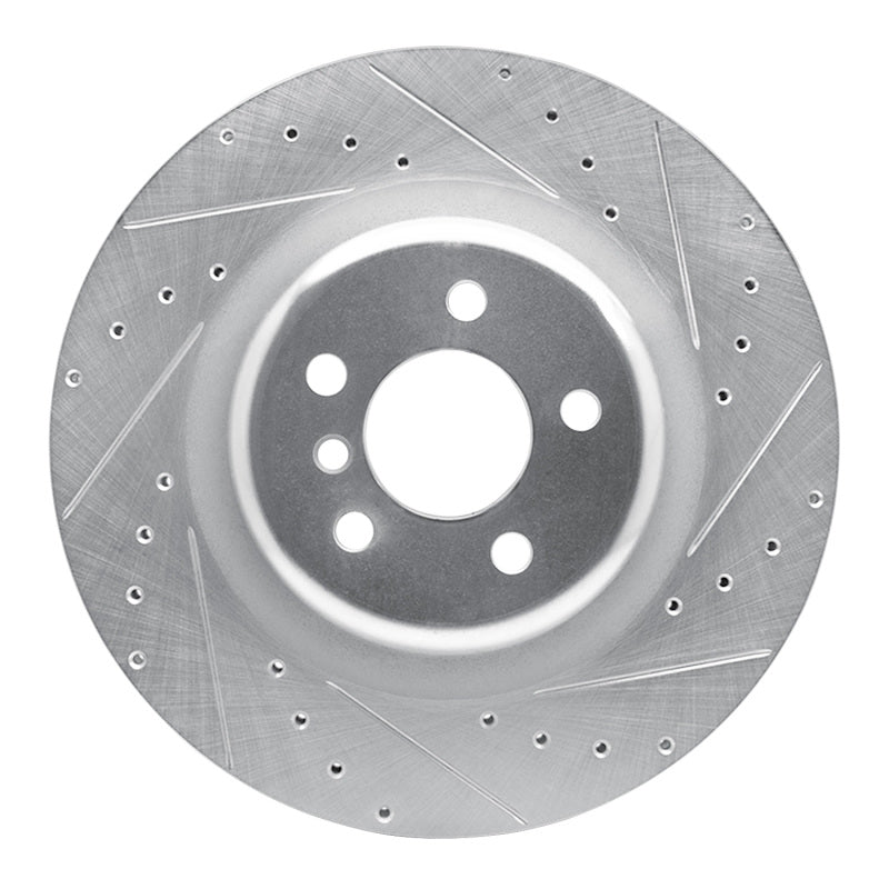 R1 Concepts R1 10-14 BMW X5 Rear Right Drilled & Slotted Silver Brake Rotor