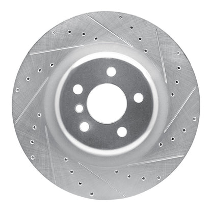 R1 Concepts R1 10-14 BMW X5 Rear Right Drilled & Slotted Silver Brake Rotor