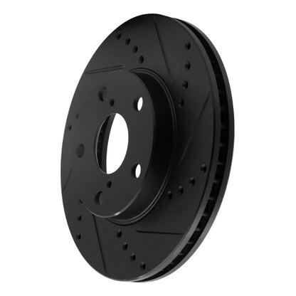 R1 Concepts R1 01-05 Toyota RAV4 Front Right Drilled & Slotted Black Brake Rotor