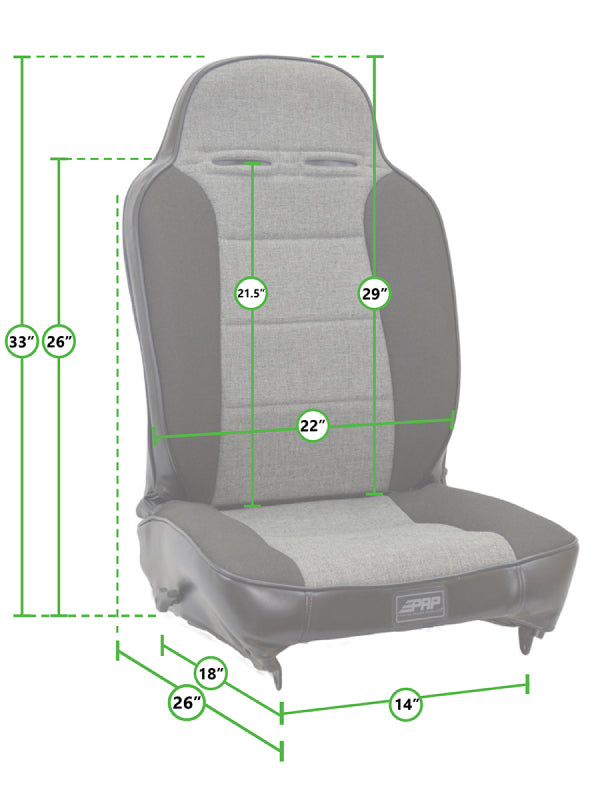 PRP Seats PRP Enduro High Back Reclining Suspension Seat (Passenger Side) - Black/Red