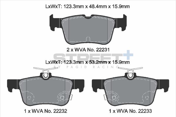 PAGID Racing T8013SP2001 STREET+ Brake Pads