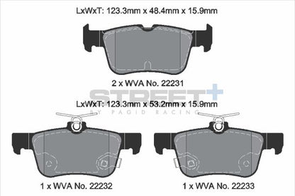 PAGID Racing T8013SP2001 STREET+ Brake Pads