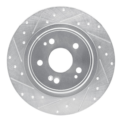 R1 Concepts R1 17-20 Acura MDX Rear Left Drilled & Slotted Silver Brake Rotor