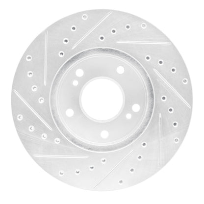 R1 Concepts R1 89-96 Nissan 300ZX Front Right Drilled & Slotted Silver Brake Rotor