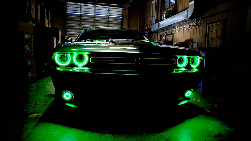ORACLE Lighting Oracle 15-21 Dodge Challenger WP LED Fog Halo Kit - Red
