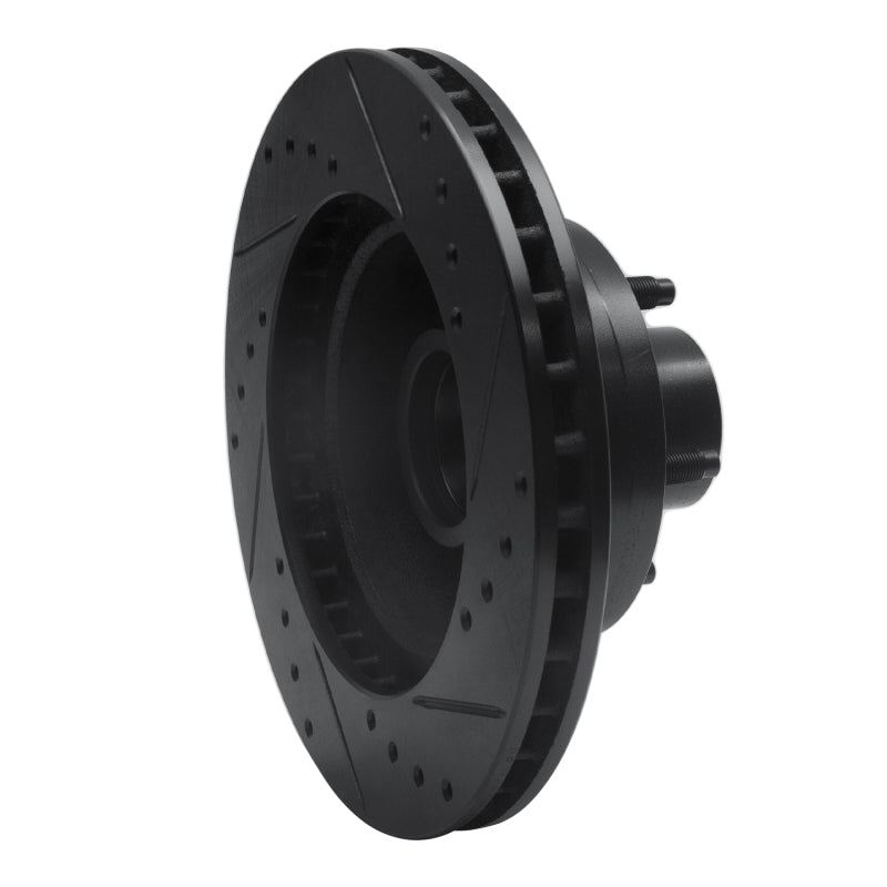 R1 Concepts R1 79-91 Ford LTD Front Left Drilled & Slotted Black Brake Rotor