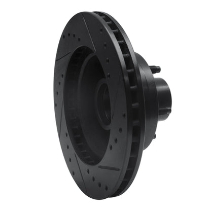 R1 Concepts R1 79-91 Ford LTD Front Left Drilled & Slotted Black Brake Rotor