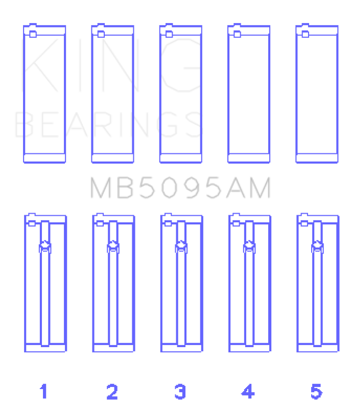 King Engine Bearings Toyota 1E/2E (1.3L) (Size STD) Performance Main Bearing Set
