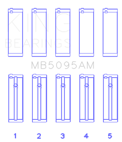 King Engine Bearings Toyota 1E/2E (1.3L) (Size STD) Performance Main Bearing Set
