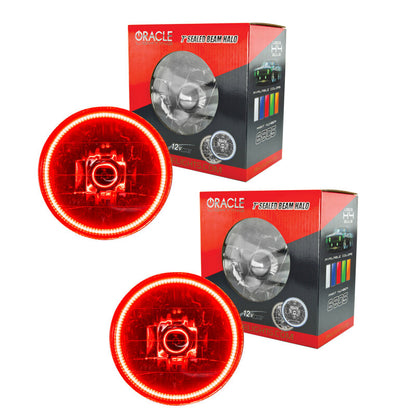 Oracle Lighting 97-06 Jeep Wrangler TJ Pre-Assembled LED Halo Headlights -Red