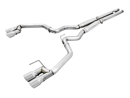 AWE Tuning 2018+ Ford Mustang GT (S550) Cat-Back Exhaust - Track Edition (Quad Chrome Silver Tips)