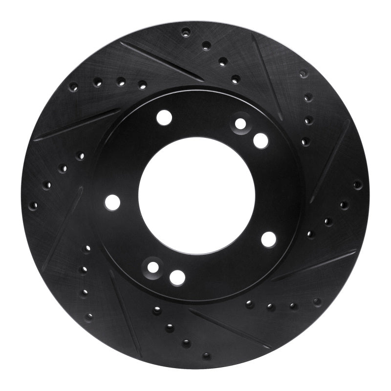 R1 Concepts R1 2007-2009 Kia Sorento Front Right Drilled & Slotted Black Brake Rotor