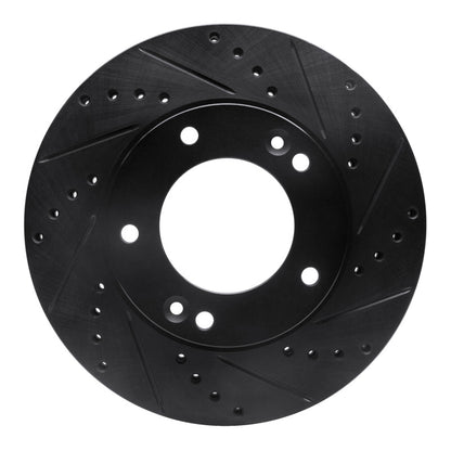 R1 Concepts R1 2007-2009 Kia Sorento Front Right Drilled & Slotted Black Brake Rotor