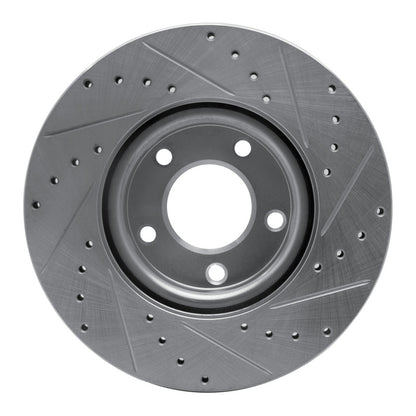R1 Concepts R1 04-15 Mazda 3 Front Left Drilled & Slotted Silver Brake Rotor