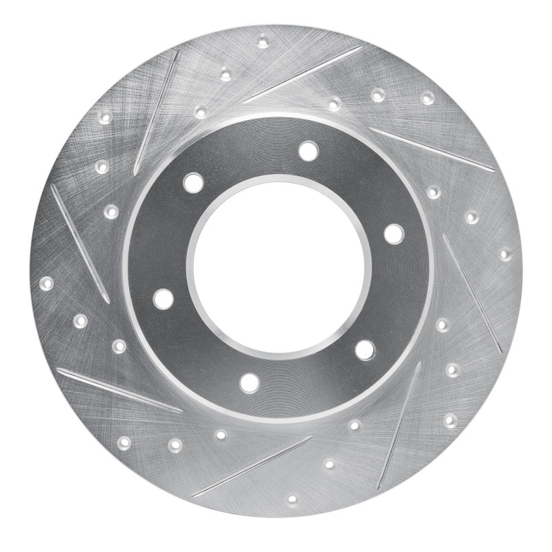 R1 Concepts R1 79-80 Toyota Pickup Front Left Drilled & Slotted Silver Brake Rotor