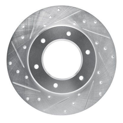 R1 Concepts R1 79-80 Toyota Pickup Front Left Drilled & Slotted Silver Brake Rotor