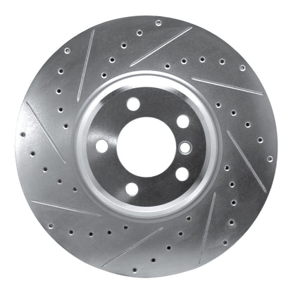 R1 Concepts R1 07-08 BMW ALPINA B7 Front Left Drilled & Slotted Silver Brake Rotor