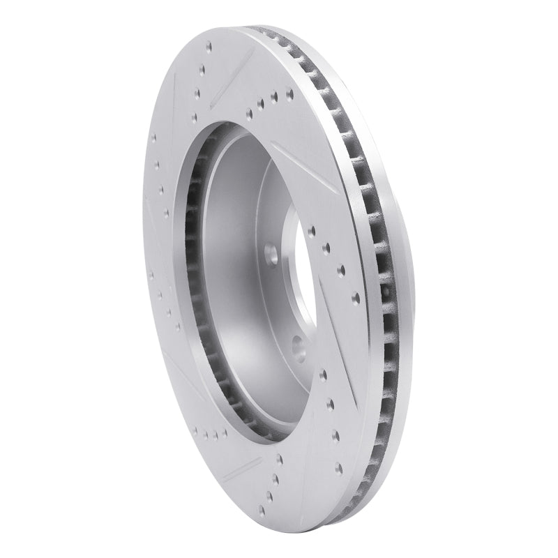 R1 Concepts R1 06-10 Hummer H3T Front Right Drilled & Slotted Silver Brake Rotor