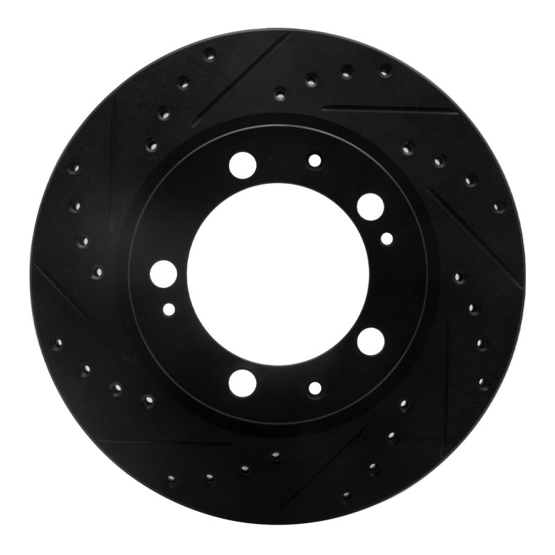 R1 Concepts R1 89-97 Porsche 911 Front Left Drilled & Slotted Black Brake Rotor