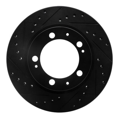 R1 Concepts R1 89-97 Porsche 911 Front Left Drilled & Slotted Black Brake Rotor
