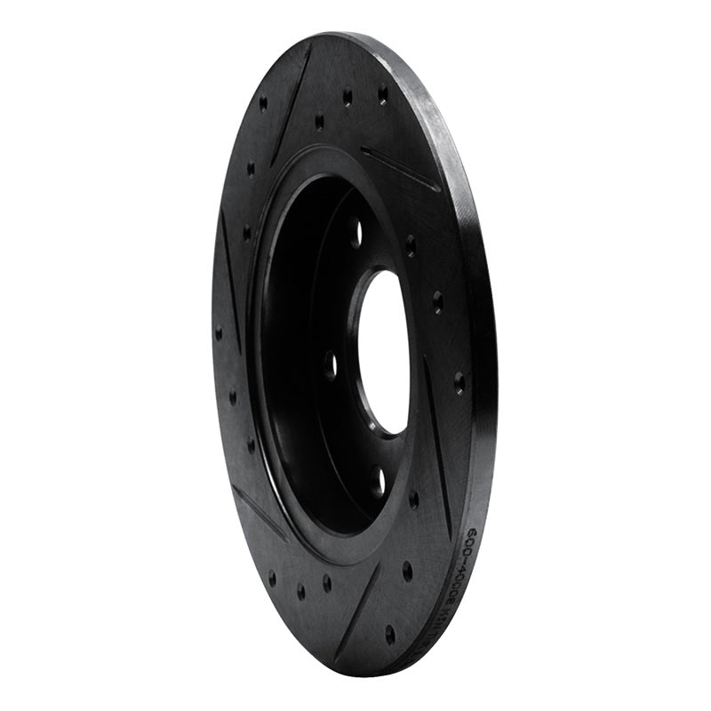 R1 Concepts R1 88-92 Dodge Monaco Rear Right Drilled & Slotted Black Brake Rotor