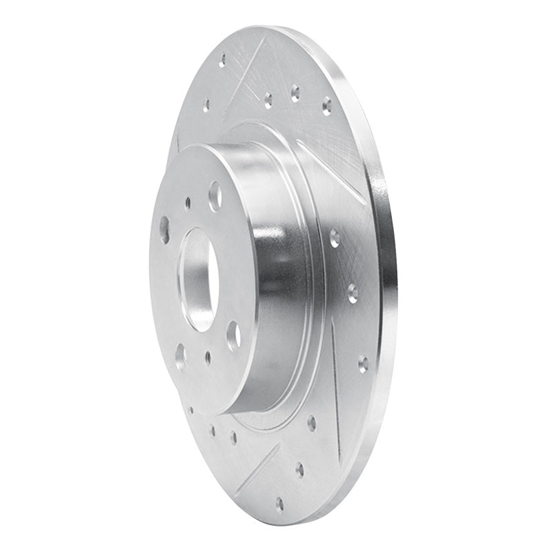 R1 Concepts R1 87-89 Toyota MR2 Rear Left Drilled & Slotted Silver Brake Rotor