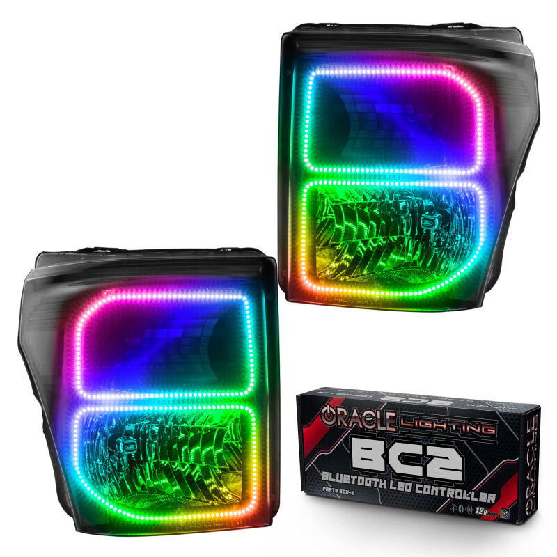 ORACLE Lighting Oracle 11-16 Ford F250/350 LED HL - Black - ColorSHIFT w/ BC1 Controller