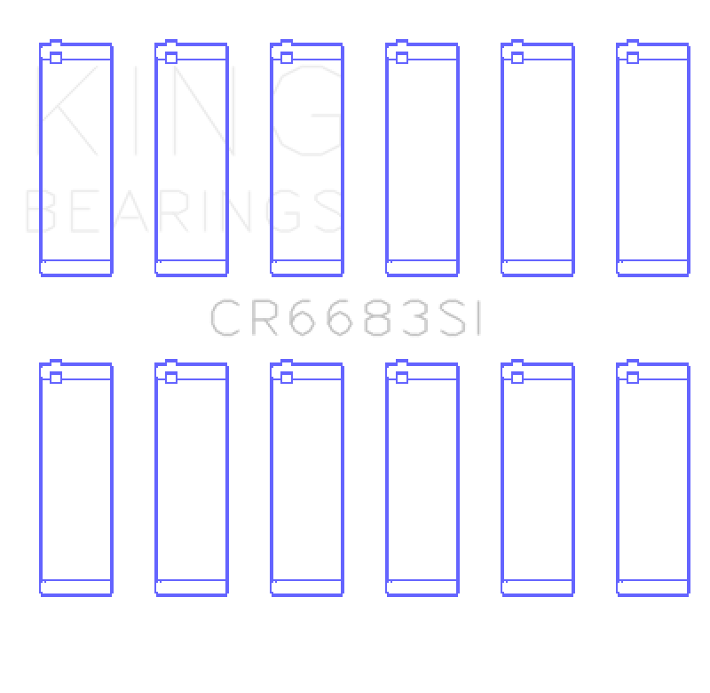King Engine Bearings Chevrolet 262 (Od+.002in) (Size +0.50mm) Connecting Rod Bearing Set
