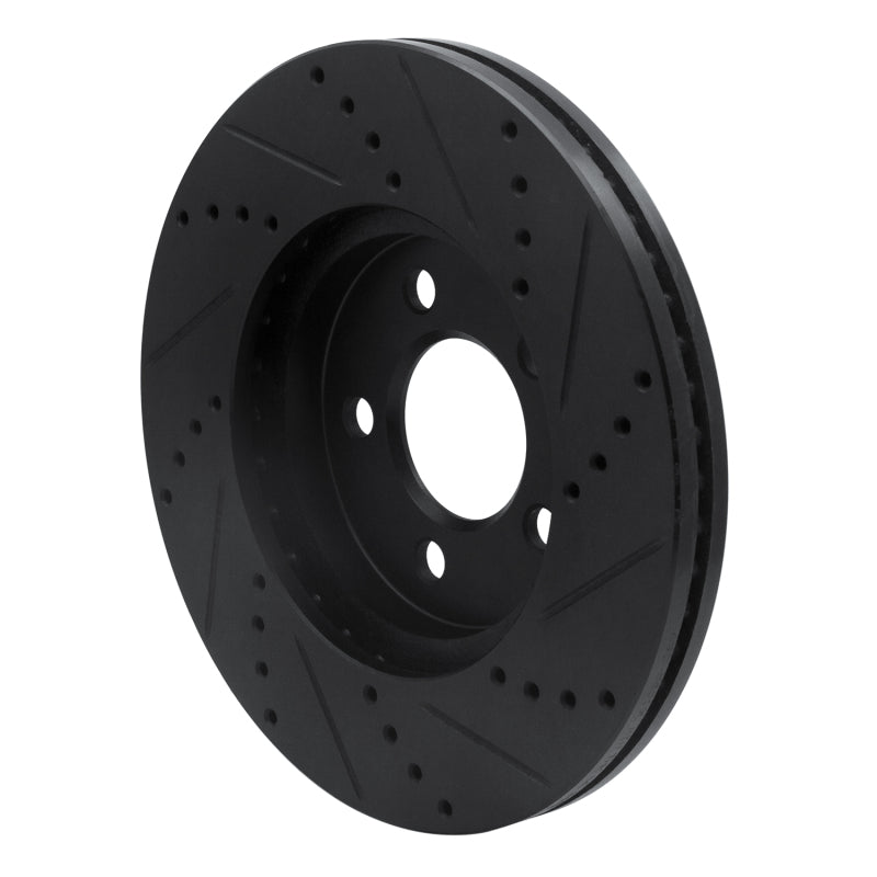 R1 Concepts R1 03-11 Ford Crown Victoria Front Left Drilled & Slotted Black Brake Rotor