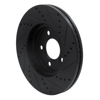 R1 Concepts R1 03-11 Ford Crown Victoria Front Left Drilled & Slotted Black Brake Rotor