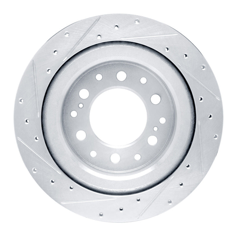 R1 Concepts R1 2022-2025 Lexus GX550 Rear Right Drilled & Slotted Silver Brake Rotor