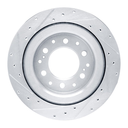 R1 Concepts R1 2022-2025 Lexus GX550 Rear Right Drilled & Slotted Silver Brake Rotor