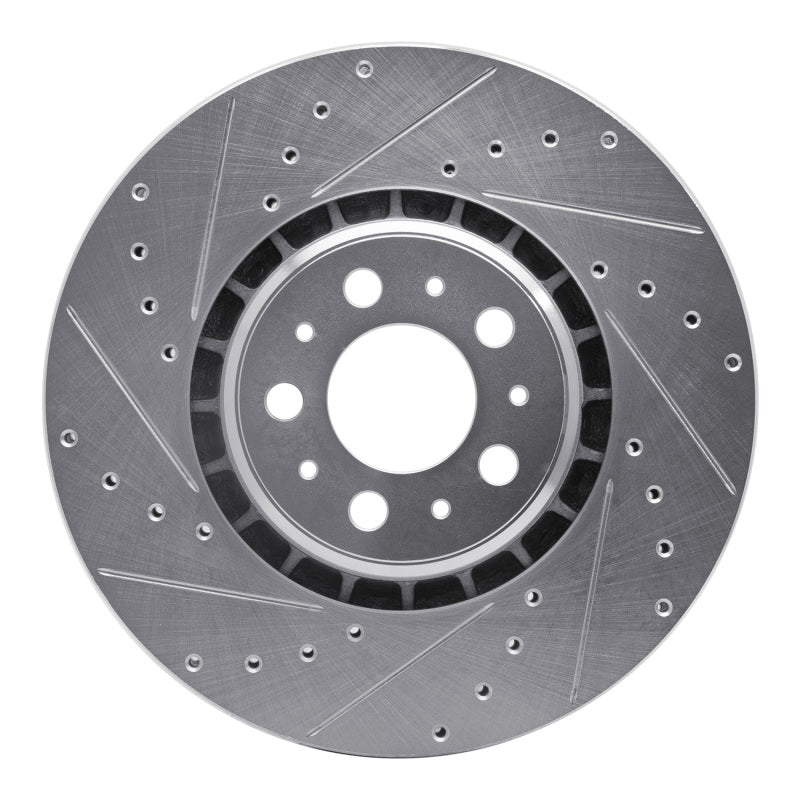 R1 Concepts R1 03-09 Volvo XC90 Front Left Drilled & Slotted Silver Brake Rotor