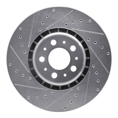 R1 Concepts R1 03-09 Volvo XC90 Front Left Drilled & Slotted Silver Brake Rotor