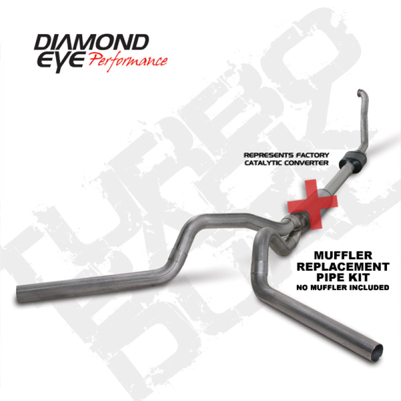 Diamond Eye Performance Diamond Eye KIT 4in TB MFLR RPLCMENT PIPE DUAL SS 94-97 5 7 3L F250/F350 PWRSTROKE NFS W CARB STDS