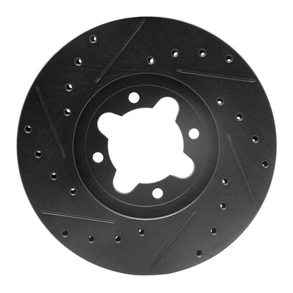 R1 Concepts R1 82-85 Toyota Celica Front Right Drilled & Slotted Black Brake Rotor
