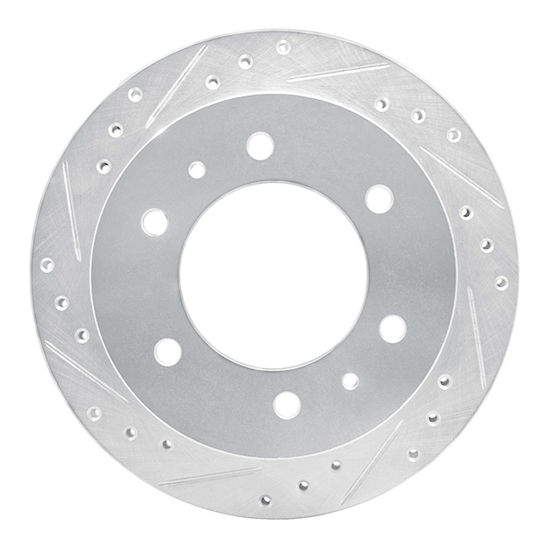 R1 Concepts R1 88-95 Nissan Pathfinder Rear Left Drilled & Slotted Silver Brake Rotor