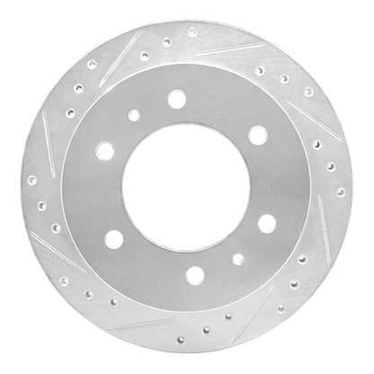 R1 Concepts R1 88-95 Nissan Pathfinder Rear Left Drilled & Slotted Silver Brake Rotor