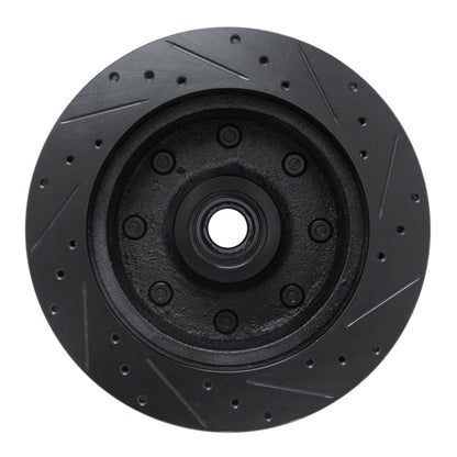 R1 Concepts R1 78-81 Dodge B300 Van (71-74) / B300 (75-80) Front Left Drilled & Slotted Black Brake Rotor