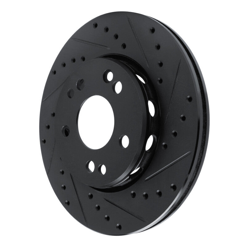 R1 Concepts R1 90-92 Mercedes-Benz 300E Front Right Drilled & Slotted Black Brake Rotor